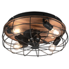 FRANKYSTAR Trondheim - ventilateur de plafond avec plafonnier noir et brun