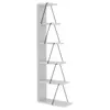 Dmora - Bibliothèque Erminia 50x22xh150 cm Blanc Noir Panneau effet bo...