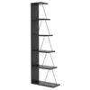 Dmora - Bibliothèque Erminia 50x22xh150 cm Anthracite Noir Panneau eff...
