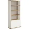 DMORA Bibliothèque Dmartine,  75x27h168 cm, Chêne et Blanc