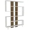 Dmora - Bibliothèque en spodumène 120 x 20 x h 162 cm blanc noyer Pann...