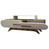 Meuble TV Dkastano - Dmora - Mélamine - Noyer, Blanc 145x42h49.8 cm
