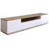 Meuble TV Dpierott - Dmora - Mélamine - Chêne, Blanc 180x51h44.6 cm