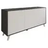Buffet Dabaid - Dmora - Mélamine - Anthracite, Blanc 153.9x54h72 cm