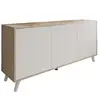 Buffet Dabaid - Dmora - Mélamine - Chêne, blanc 153.9x54h72 cm