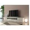 Meuble TV de salon - DMORA - 3 portes et étagères - 200x40h37 - Gris c...