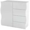 DMORA Buffet Giuseppe 90x40h81 cm Blanc brillant