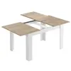 Table à rallonge Midland - DMORA - Chêne et Blanc - Style contemporain...