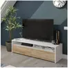 Meuble de salle de bains - DMORA - Henderson - Blanc brillant - 130x40...
