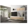 DMORA Meuble complet pour meuble TV de salon - 200 x 41 h43 - Style et design contemporain, blanc et chêne