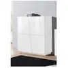 Dmora Placard Pavel, Buffet de cuisine à 4 portes, Buffet de salon, 100% Made in Italy, cm 120x43h126, Blanc brillant
