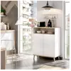 Buffet Altaï 80x40xh102 cm Blanc Chêne
