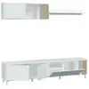 Dmora - Meuble haut Banari 200x40xh45 cm Blanc Chêne Panneau effet boi...