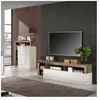 Dmora Meuble TV de salon cm 184x42h58 couleur blanc brillant et poire