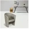 Fauteuil en éco-cuir gris - DMORA - 65 x 78 x 60 cm