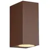 Applique extérieure en aluminium fondu carrée ruggine à double émission IP44 H.15cm - TRIO