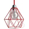 creative cables Cage abat-jour Diamond en métal avec culot E27 - Rouge