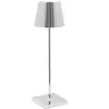 Lampe de table LED Zafferano Poldina Pro en chrome poli, rechargeable ...