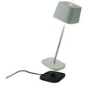 Lampe de table LED Zafferano Ofelia Pro Sage, rechargeable et dimmable...