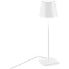 ZAFFERANO Lampe de Table Poldina Blanche 230V LED Dimmable 11x38 cm Design Moderne en Aluminium