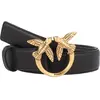 PINKO Leren riem Love Berry H3 Belt W85 Black - Antique Gold zwart