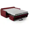 Canapé convertible express - AGATHE - Tissu Rouge - Liseré Gris - 175 ...