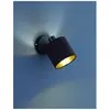 Spot Tommy 1xE14 Tissu Noir Et Noir-Or L12 cm Trio Lighting
