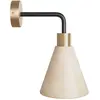Creative Cables Lampe Fermaluce Avec Abat-jour Conique En Bois Et Extension Incurvée Sans Ampoule
