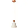 Creative Cables Suspension Avec Abat-jour Conique En Bois Sans Ampoule