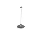 Lampe de table LED sans fil rechargeable et dimmable Pina Pro Gris Foncé Zafferano
