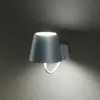 ZAFFERANO Applique LED Poldina Gris Foncé, rechargeable et dimmable avec une autonomie jusqu'à 12 heures