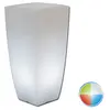 MONACIS Pot lumineux carré mod. Agave 33x33 cm h 70 avec led Multicolor avec Batterie Solaire