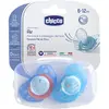 Chicco Physio Forma Air Silicone 6-16m Lot de 2 + Boite de Stérilisation Poisson Pomme