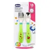Chicco Bestek Lepel En Vork Junior 16 Cm Lichtgroen 2-delig