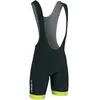 CUISSARD ADULTE GIST A BRETELLES COURT COOLMAX NOIR BORDS JAUNE FLUO M