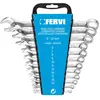 Coffre de jeu 12 pièces clé plate métrique outil 6-22 mm Fervi 0073