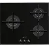 Plaque Gaz - SMEG - PV163B3 - 3 foyers - 6900 Watts - Finition verre