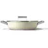 Sauteuse SMEG 28cm céramique crème avec couvercle