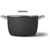 Faitout Smeg CKFC2611BLM 26 cm Noir avec couvercle en verre