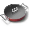 Sauteuse Smeg CKFD2811RDM 28 cm Rouge avec couvercle en verre