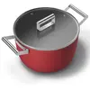 Faitout Smeg CKFC2611RDM 26 cm Rouge avec couvercle en verre