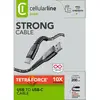 Cellularline - Usb kabel, kevlar usb-a to usb-c 2m, zwart