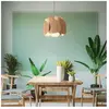 Fabas Luce Pevero Plafonnier en bois de frêne et verre, E27