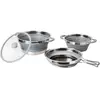Batterie de cuisine - BRUNNER - Volcano - 4 pièces - Acier inoxydable - Silicone - Pliable