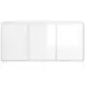 Buffet Citizen - Décor Blanc Laqué Brillant - 3 Portes - L 156 X P 40 X H 84 Cm