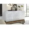 Vente-Unique Buffet - Blanc laqué brillant - 3 Portes - PARIGI - L 181 x P 42 x H 84 cm