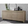 BOBOCHIC Buffet - FAENZA - 4 portes - Chêne clair - 210 x 42 x 81 cm