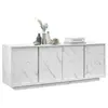 Subleem Buffet 4 Portes - Marbre blanc - L 180 x P 43 x H 70 Cm - MARMO