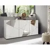 Buffet VICTORY 3 Portes Blanc Laqué brillant avec serigraphie miroir L...