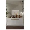 Buffet FIRENZE - Décor Blanc Laqué et Chêne Cadiz - 4 portes 1 tiroir ...